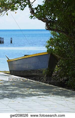 Boat at the seaside, Providencia y Santa Catalina, San Andres y Providencia Department, Colombia View Large Photo Image Stock Photograph - Boat at the seaside, Providencia y Santa Catalina, San Andres y Providencia Department, Colombia. Fotosearch