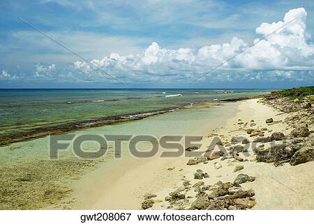 Panoramic view of a beach, San Andres, Providencia y Santa Catalina, San Andres y Providencia Department, Colombia View Large Photo Image Stock Photo - Panoramic view of a beach, San Andres, Providencia y Santa Catalina, San Andres y Providencia Department, Colombia. Fotosearch