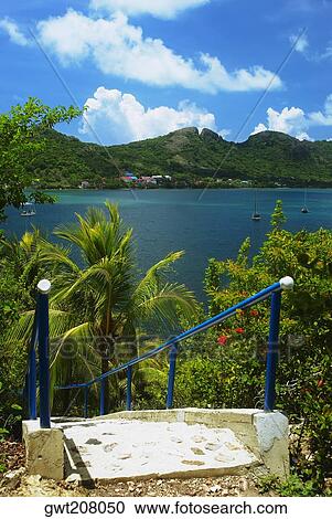 Staircase at the seaside, Morgan Fort, Providencia y Santa Catalina, San Andres y Providencia Department, Colombia View Large Photo Image Stock Image - Staircase at the seaside, Morgan Fort, Providencia y Santa Catalina, San Andres y Providencia Department, Colombia. Fotosearch