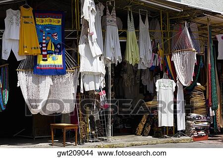 Clothes displayed in a store, Cancun, Mexico View Large Photo Image Picture - Clothes displayed in a store, Cancun, Mexico. Fotosearch