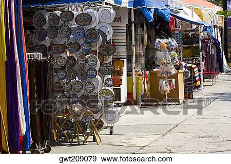 Stock Photo - Market stalls in a city, Market 28, Cancun, Mexico. Fotosearch