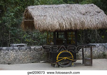 Thatched roof on a stall View Large Photo Image Stock Image - Thatched roof on a stall. Fotosearch