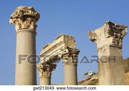 Stock Photo - High section view of the old ruins, Ephesus, Turkey. Fotosearch