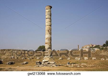 Old ruins of a column, Ephesus, Turkey View Large Photo Image Stock Photo - Old ruins of a column, Ephesus, Turkey. Fotosearch