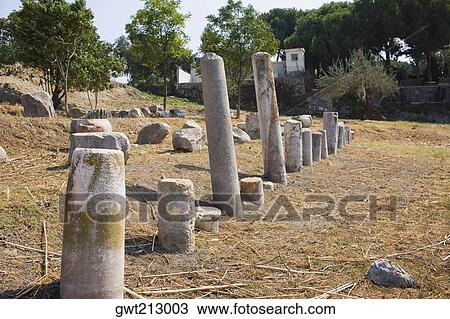 Old ruins of columns in a row, Ephesus, Turkey View Large Photo Image Stock Image - Old ruins of columns in a row, Ephesus, Turkey. Fotosearch