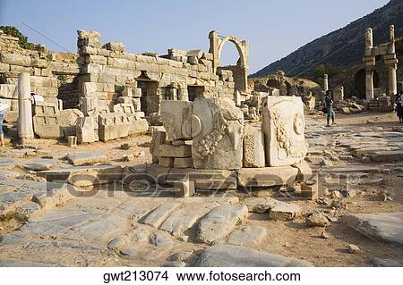 Old ruins of stone structures, Ephesus, Turkey View Large Photo Image Picture - Old ruins of stone structures, Ephesus, Turkey. Fotosearch