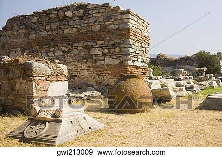 Stone structures in a garden, Ephesus, Turkey View Large Photo Image Stock Photo - Stone structures in a garden, Ephesus, Turkey. Fotosearch
