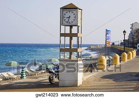Clock tower on the beach, Rhodes, Dodecanese Islands, Greece View Large Photo Image Stock Image - Clock tower on the beach, Rhodes, Dodecanese Islands, Greece. Fotosearch