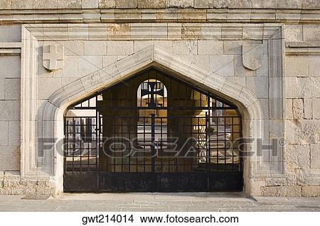 Picture - Entrance gate of a building, Rhodes, Dodecanese Islands, Greece. Fotosearch