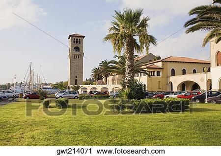 Formal garden in front of buildings, Rhodes, Dodecanese Islands, Greece View Large Photo Image Stock Image - Formal garden in front of buildings, Rhodes, Dodecanese Islands, Greece. Fotosearch