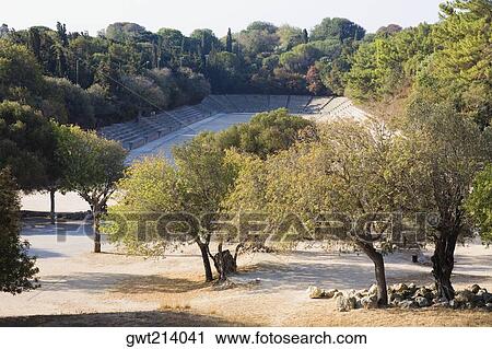 High angle view of an arena, Rhodes, Dodecanese Islands, Greece View Large Photo Image Stock Image - High angle view of an arena, Rhodes, Dodecanese Islands, Greece. Fotosearch