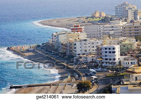 High angle view of buildings on the coast, Rhodes, Dodecanese Islands, Greece View Large Photo Image Stock Image - High angle view of buildings on the coast, Rhodes, Dodecanese Islands, Greece. Fotosearch
