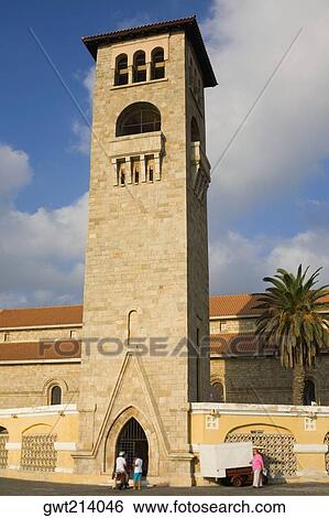 Low angle view of a bell tower, Rhodes, Dodecanese Islands, Greece View Large Photo Image Stock Photograph - Low angle view of a bell tower, Rhodes, Dodecanese Islands, Greece. Fotosearch