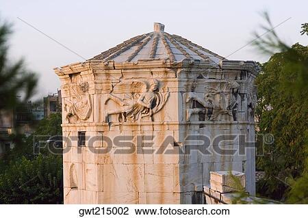 Close-up of carving on a tower, Tower Of The Winds, Roman Agora, Athens, Greece View Large Photo Image Stock Image - Close-up of carving on a tower, Tower Of The Winds, Roman Agora, Athens, Greece. Fotosearch