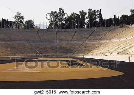 Interiors of a stadium, Olympic Stadium, Athens, Greece View Large Photo Image Stock Photography - Interiors of a stadium, Olympic Stadium, Athens, Greece. Fotosearch