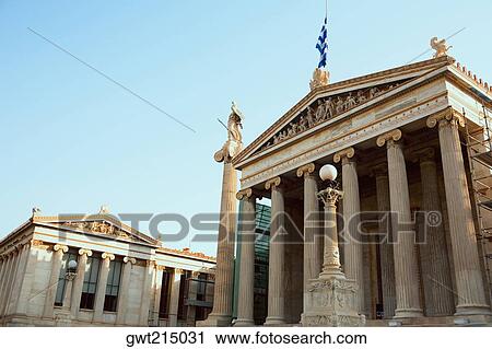 Low angle view of an educational building, Athens Academy, Athens, Greece View Large Photo Image Stock Image - Low angle view of an educational building, Athens Academy, Athens, Greece. Fotosearch