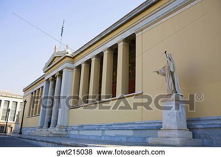 Low angle view of an educational building, Athens Academy, Athens, Greece View Large Photo Image Stock Photo - Low angle view of an educational building, Athens Academy, Athens, Greece. Fotosearch