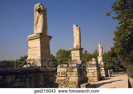 Low angle view of statues in a park, Athens, Greece View Large Photo Image Stock Image - Low angle view of statues in a park, Athens, Greece. Fotosearch