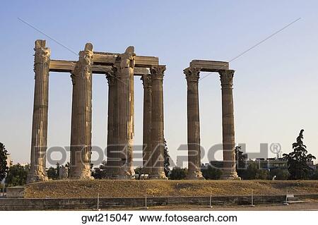 Old ruins of a temple, Temple Of Olympian Zeus, Athens, Greece View Large Photo Image Stock Photo - Old ruins of a temple, Temple Of Olympian Zeus, Athens, Greece. Fotosearch