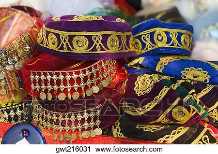 Stock Image - Close-up of Turkish traditional caps, Istanbul, Turkey. Fotosearch