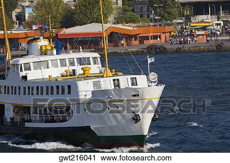 Stock Image - Cruise ship at the dock, Istanbul, Turkey. Fotosearch