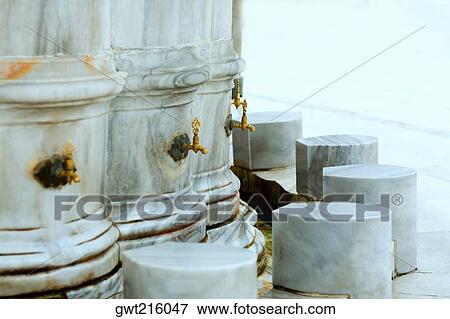 Faucets on columns, Istanbul, Turkey View Large Photo Image Stock Photo - Faucets on columns, Istanbul, Turkey. Fotosearch