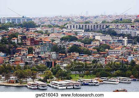 High angle view of buildings in a city, Istanbul, Turkey View Large Photo Image Stock Image - High angle view of buildings in a city, Istanbul, Turkey. Fotosearch