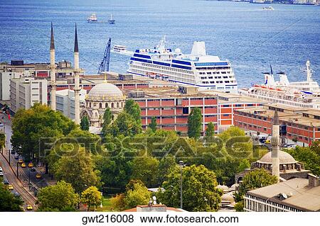 High angle view of buildings in a city, Istanbul, Turkey View Large Photo Image Stock Photo - High angle view of buildings in a city, Istanbul, Turkey. Fotosearch