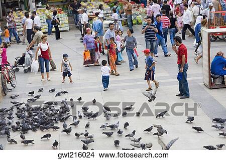 High angle view of crowd in a market, Istanbul, Turkey View Large Photo Image Picture - High angle view of crowd in a market, Istanbul, Turkey. Fotosearch