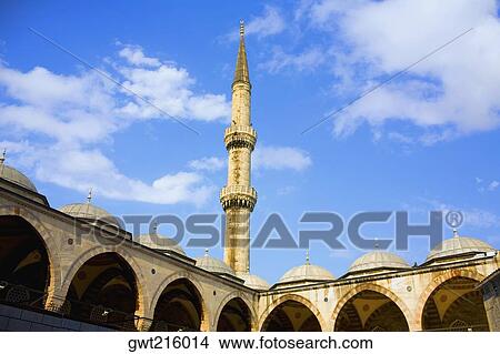 Low angle view of a minaret, Suleymanie Mosque, Istanbul, Turkey View Large Photo Image Picture - Low angle view of a minaret, Suleymanie Mosque, Istanbul, Turkey. Fotosearch