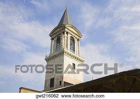 Stock Image - Low angle view of a tower, Topkapi Palace, Istanbul, Turkey. Fotosearch