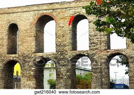 Low angle view of an aqueduct, Valens Aqueduct, Istanbul, Turkey View Large Photo Image Stock Image - Low angle view of an aqueduct, Valens Aqueduct, Istanbul, Turkey. Fotosearch