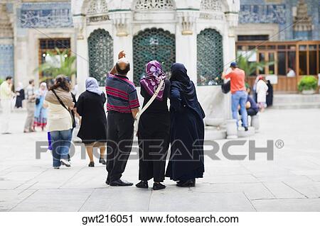Tourists in front of a building, Istanbul, Turkey View Large Photo Image Stock Image - Tourists in front of a building, Istanbul, Turkey. Fotosearch