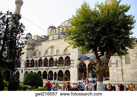 Tourists in front of a mosque, Blue Mosque, Istanbul, Turkey View Large Photo Image Stock Photo - Tourists in front of a mosque, Blue Mosque, Istanbul, Turkey. Fotosearch