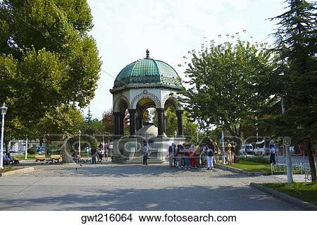 Tourists standing near a gazebo, Istanbul, Turkey View Large Photo Image Picture - Tourists standing near a gazebo, Istanbul, Turkey. Fotosearch