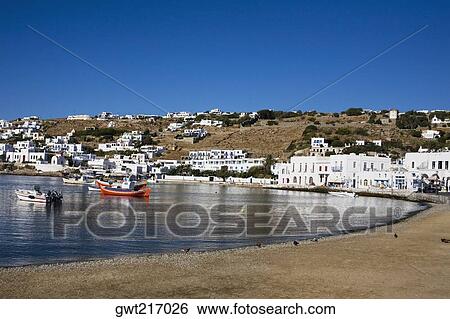 Buildings at the waterfront, Greece View Large Photo Image Stock Photograph - Buildings at the waterfront, Greece. Fotosearch