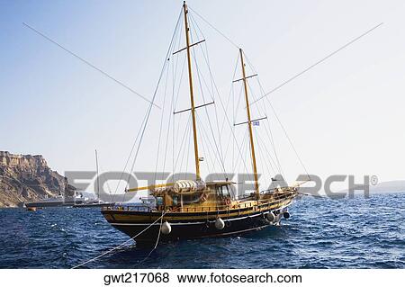 Sailboat in the sea, Greece View Large Photo Image Stock Photo - Sailboat in the sea, Greece. Fotosearch