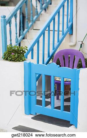 Entrance gate of a building, Mykonos, Cyclades Islands, Greece View Large Photo Image Picture - Entrance gate of a building, Mykonos, Cyclades Islands, Greece. Fotosearch