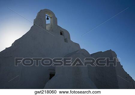 Low angle view of a church, Paraportiani Church, Mykonos, Cyclades Islands, Greece View Large Photo Image Stock Image - Low angle view of a church, Paraportiani Church, Mykonos, Cyclades Islands, Greece. Fotosearch