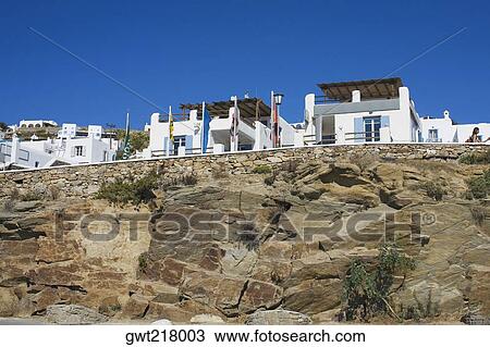 Low angle view of buildings, Mykonos, Cyclades Islands, Greece View Large Photo Image Stock Image - Low angle view of buildings, Mykonos, Cyclades Islands, Greece. Fotosearch