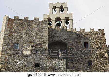 Low angle view of a church, Monastery of St. John the Divine, Patmos, Dodecanese Islands, Greece View Large Photo Image Stock Photograph - Low angle view of a church, Monastery of St. John the Divine, Patmos, Dodecanese Islands, Greece. Fotosearch
