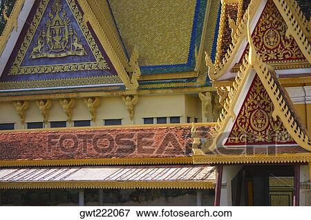 Stock Photo - Facade of a palace, Royal Palace, Phnom Penh, Cambodia. Fotosearch