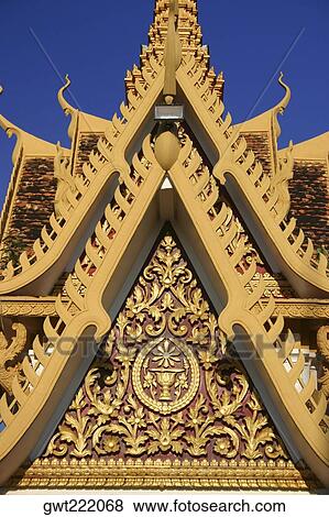 High section view of a palace, Royal Palace, Phnom Penh, Cambodia View Large Photo Image Stock Photo - High section view of a palace, Royal Palace, Phnom Penh, Cambodia. Fotosearch