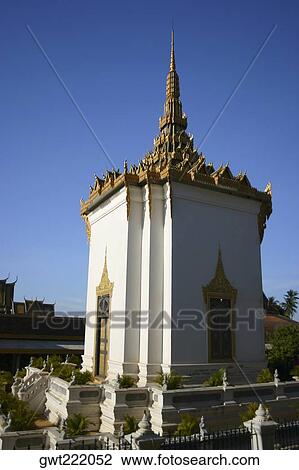 Stock Image - Low angle view of a palace, Royal Palace, Phnom Penh, Cambodia. Fotosearch