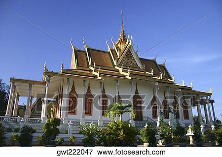 Stock Photo - Low angle view of a palace, Royal Palace, Phnom Penh, Cambodia. Fotosearch