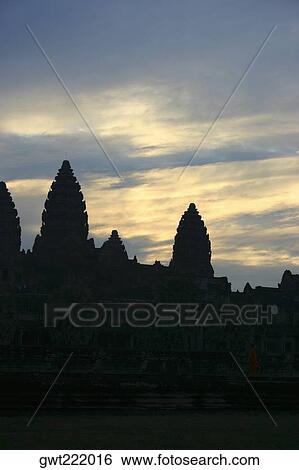 Silhouette of a temple, Angkor Wat, Siem Reap, Cambodia View Large Photo Image Stock Photograph - Silhouette of a temple, Angkor Wat, Siem Reap, Cambodia. Fotosearch
