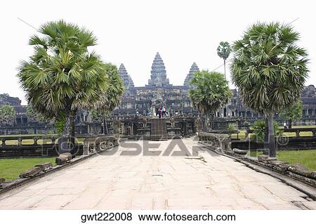 Walkway leading towards a temple, Angkor Wat, Siem Reap, Cambodia View Large Photo Image Stock Photo - Walkway leading towards a temple, Angkor Wat, Siem Reap, Cambodia. Fotosearch