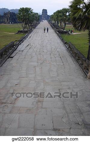 Walkway leading towards a temple, Angkor Wat, Siem Reap, Cambodia View Large Photo Image Stock Photo - Walkway leading towards a temple, Angkor Wat, Siem Reap, Cambodia. Fotosearch