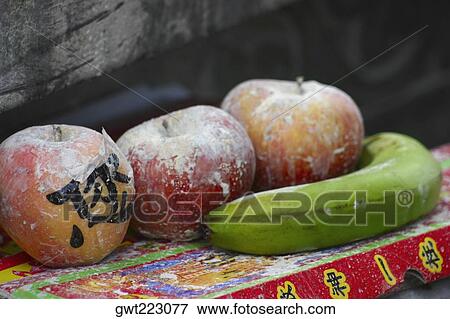 Stock Photo - Close-up of fruits, Yungang Buddhist Caves, China. Fotosearch