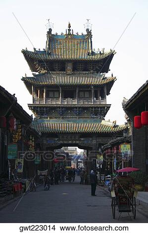 Low angle view of a pagoda, Pingyao, Shaanxi Province, China View Large Photo Image Picture - Low angle view of a pagoda, Pingyao, Shaanxi Province, China. Fotosearch